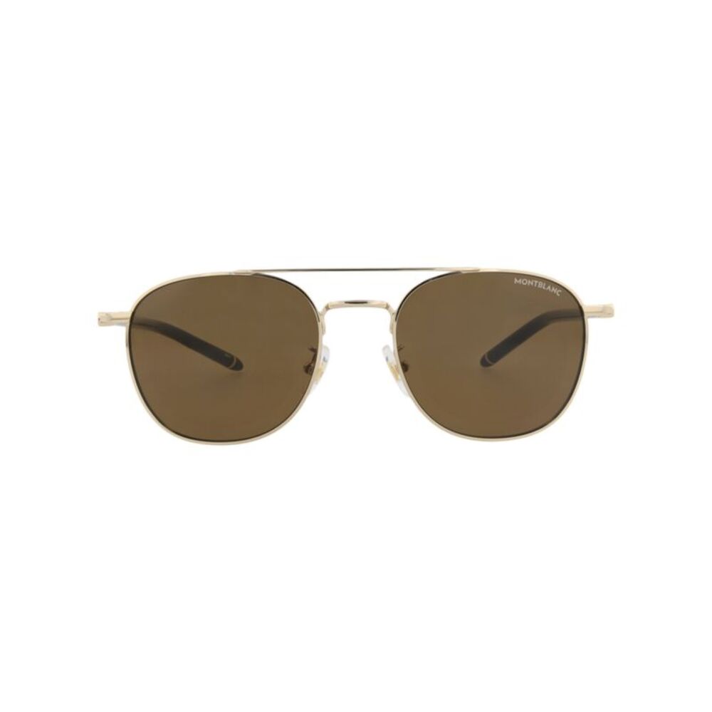 Montblanc Aviator-Frame Metal Sunglasses Gold Mens